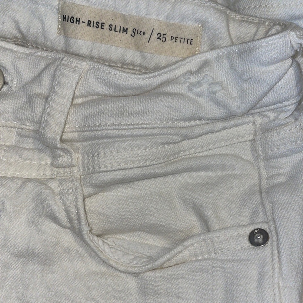 ☀️SOLD☀️ Anthropologie high-rise slim white denim jeans - Picture 5 of 6
